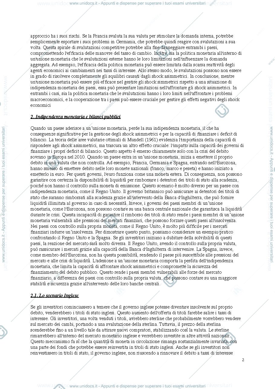 Anteprima pagina 2 — Economia dell'Unione monetaria 