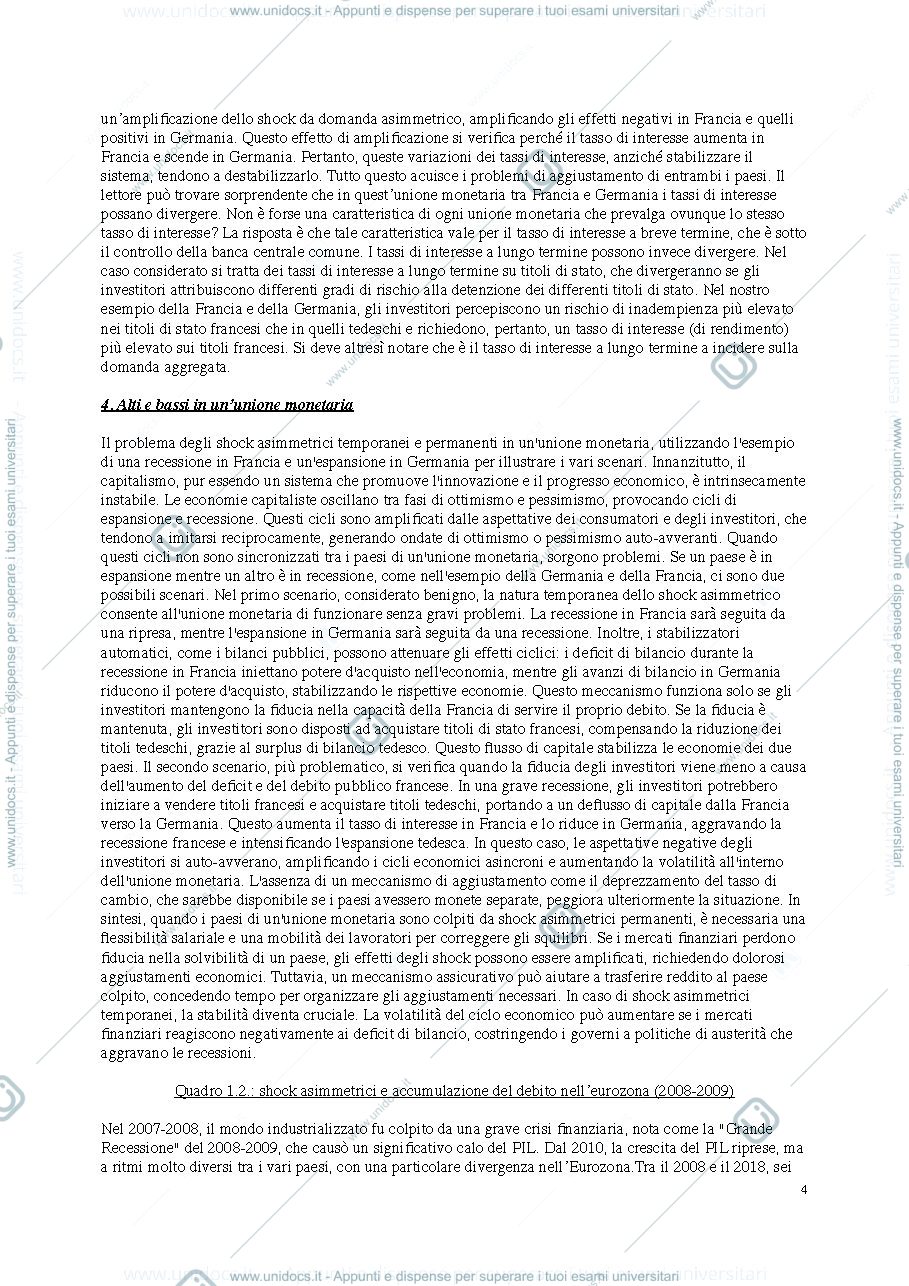 Anteprima pagina 4 — Economia dell'Unione monetaria 