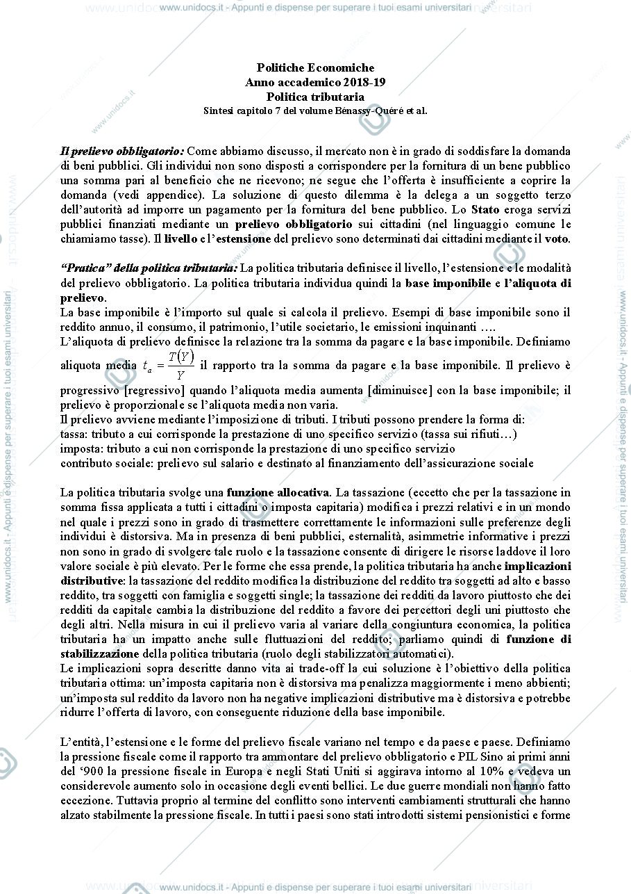 Anteprima pagina 1 — POLITICA TRIBUTARIA