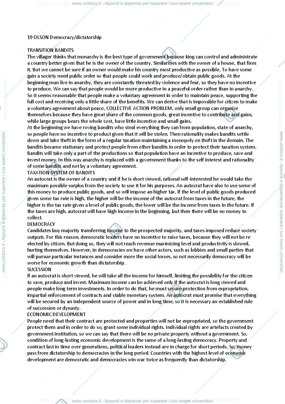 Anteprima pagina 1 — Positive Political Theory resume