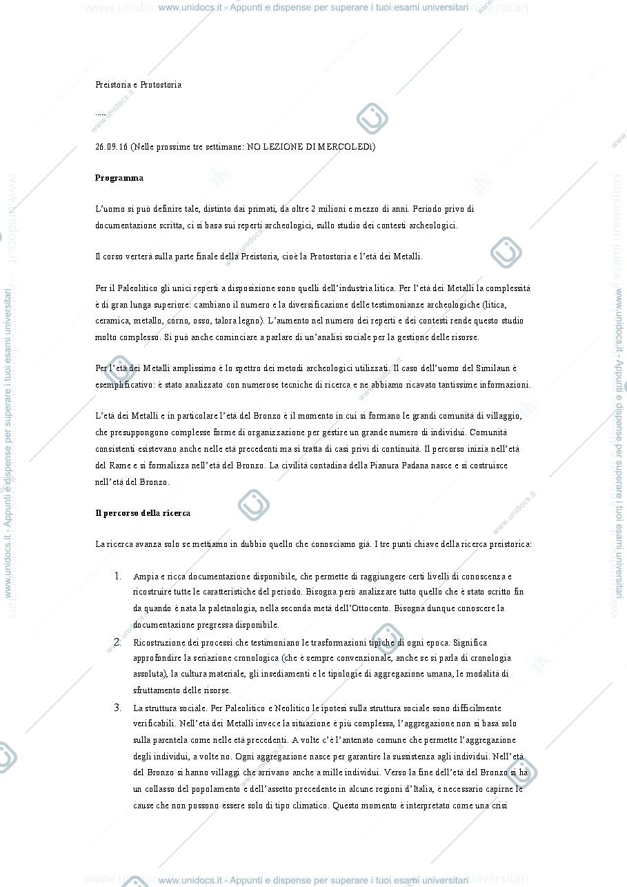 Anteprima pagina 1 — preistoria 