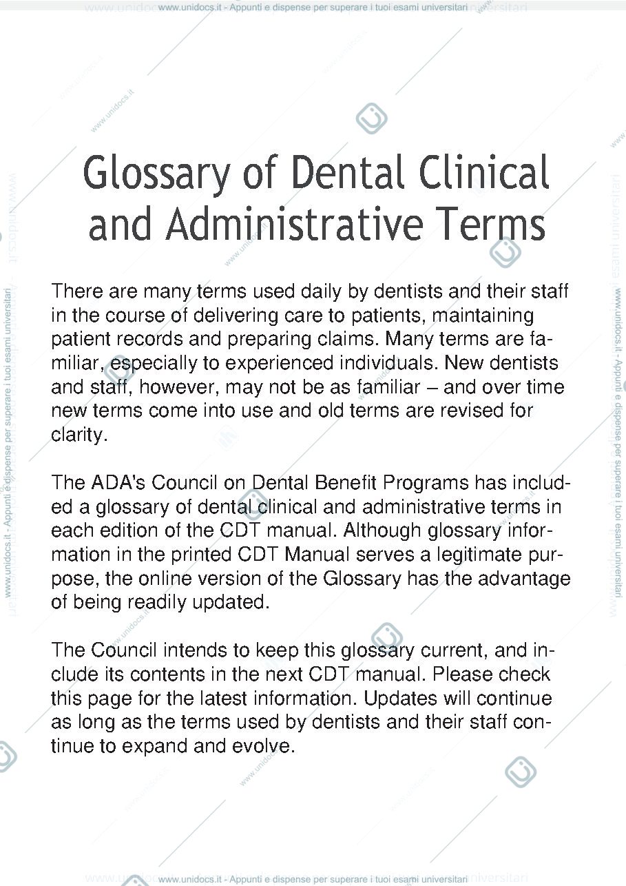 Anteprima pagina 1 — Dental glossary