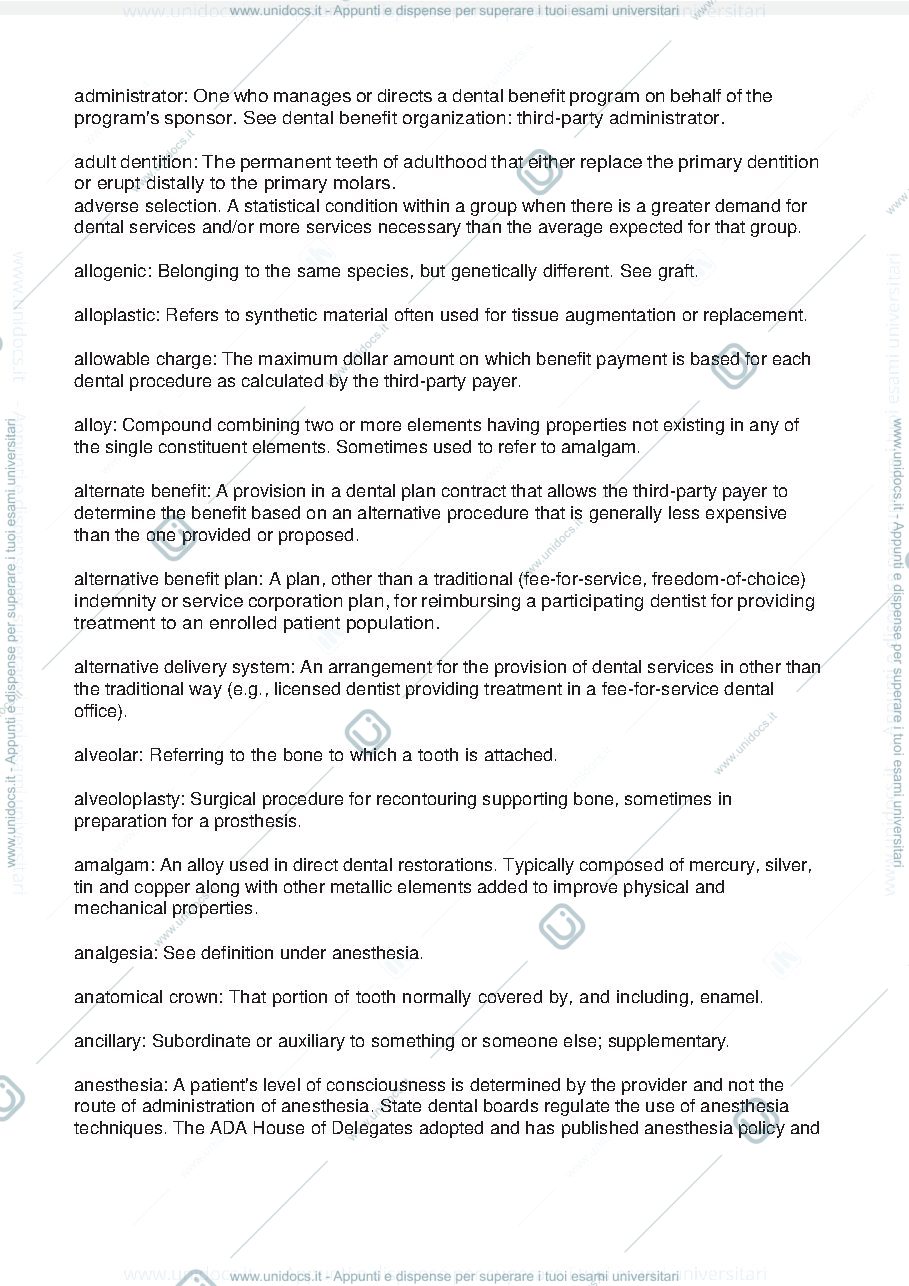 Anteprima pagina 3 — Dental glossary