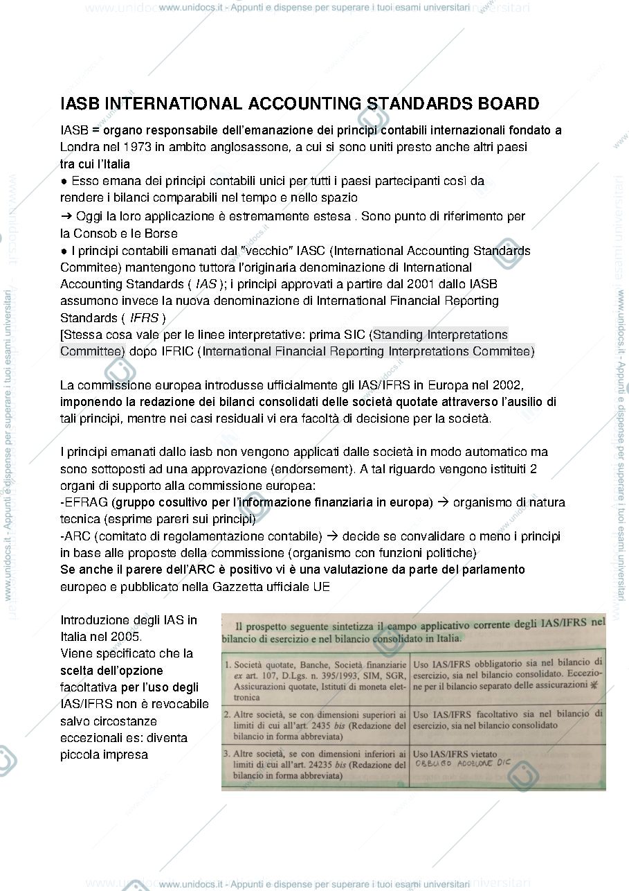 Anteprima pagina 1 — Principi contabili internazionali