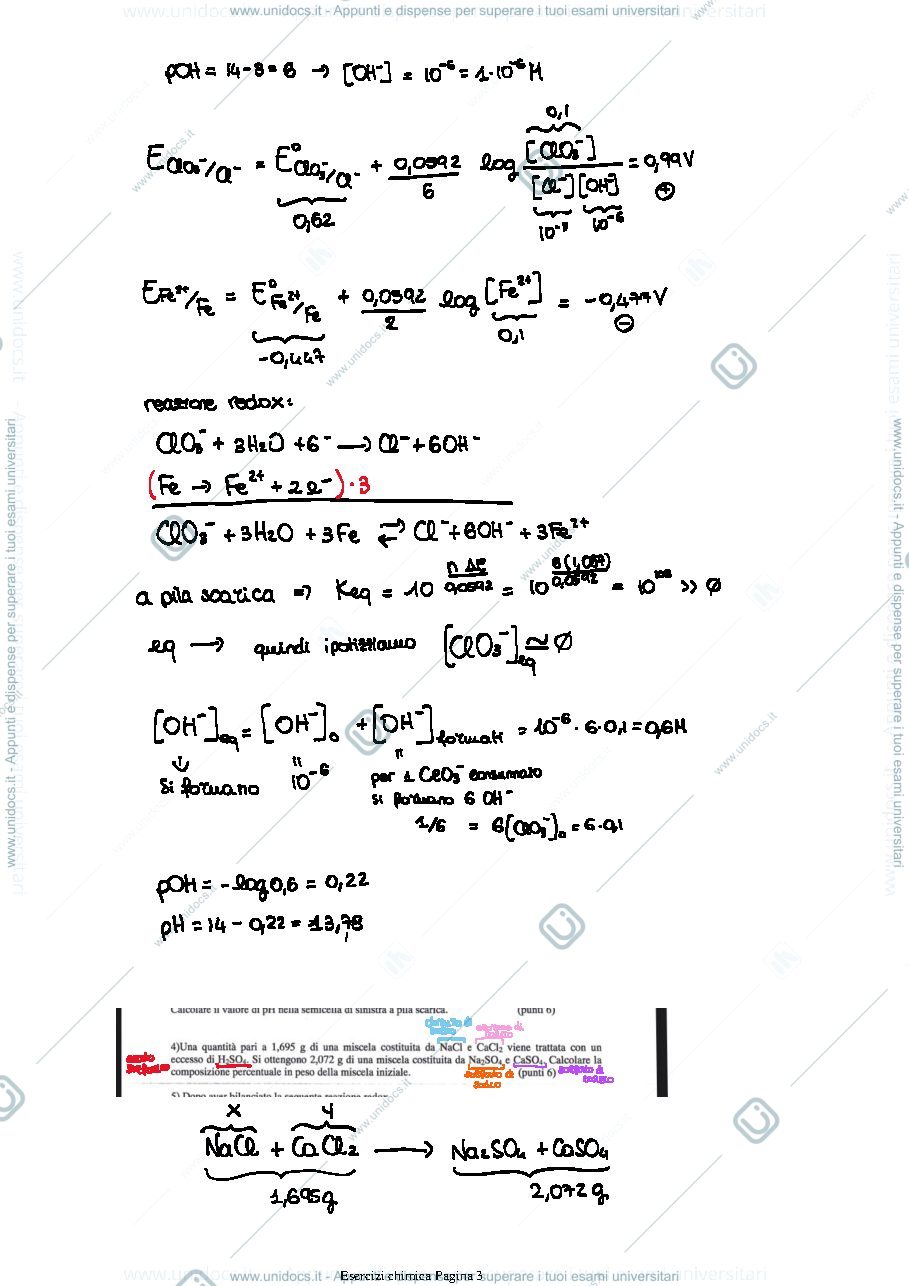 Anteprima pagina 3 — Esercizi Chimica