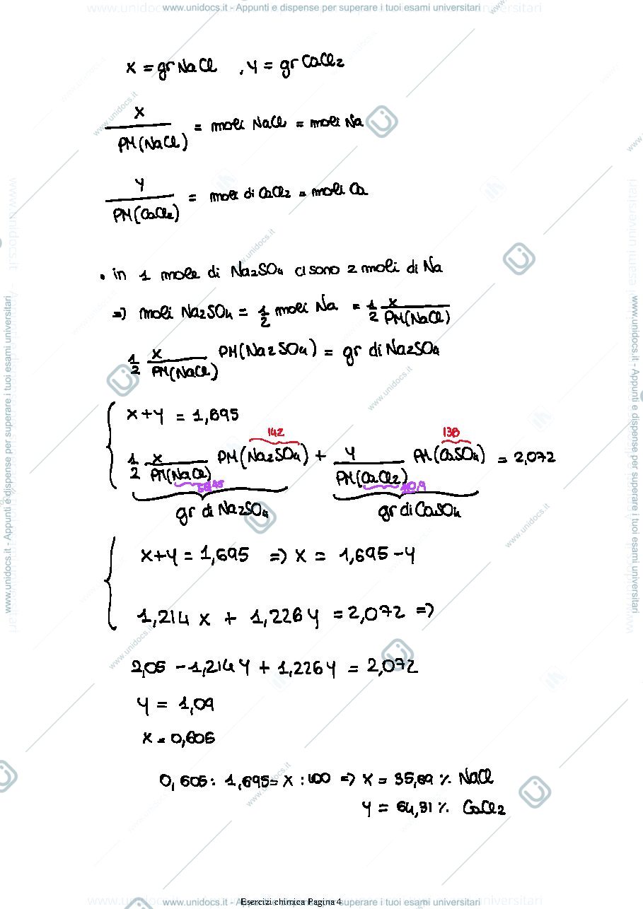 Anteprima pagina 4 — Esercizi Chimica