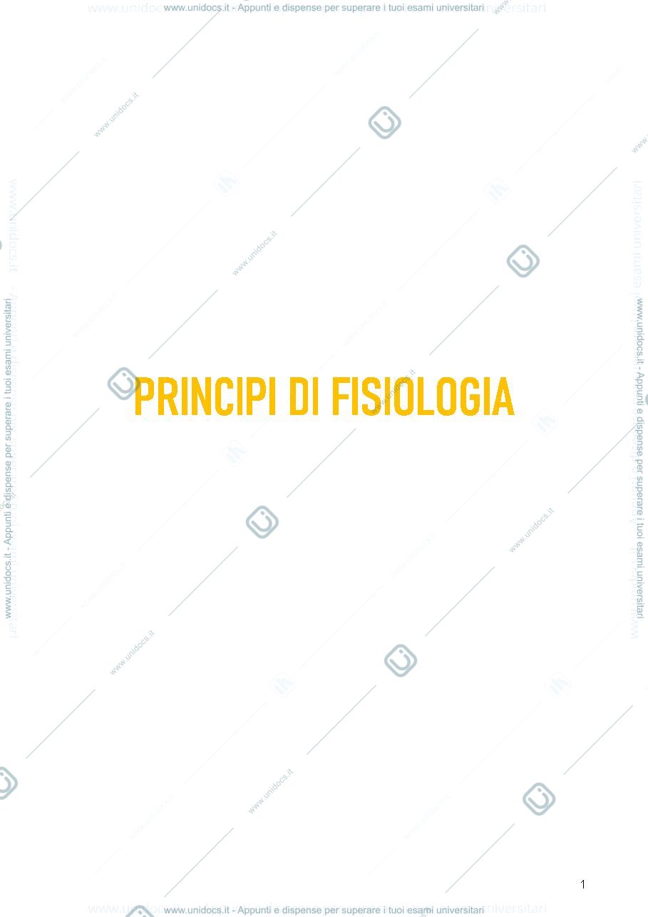 Anteprima pagina 1 — appunti principi di fisiologia 