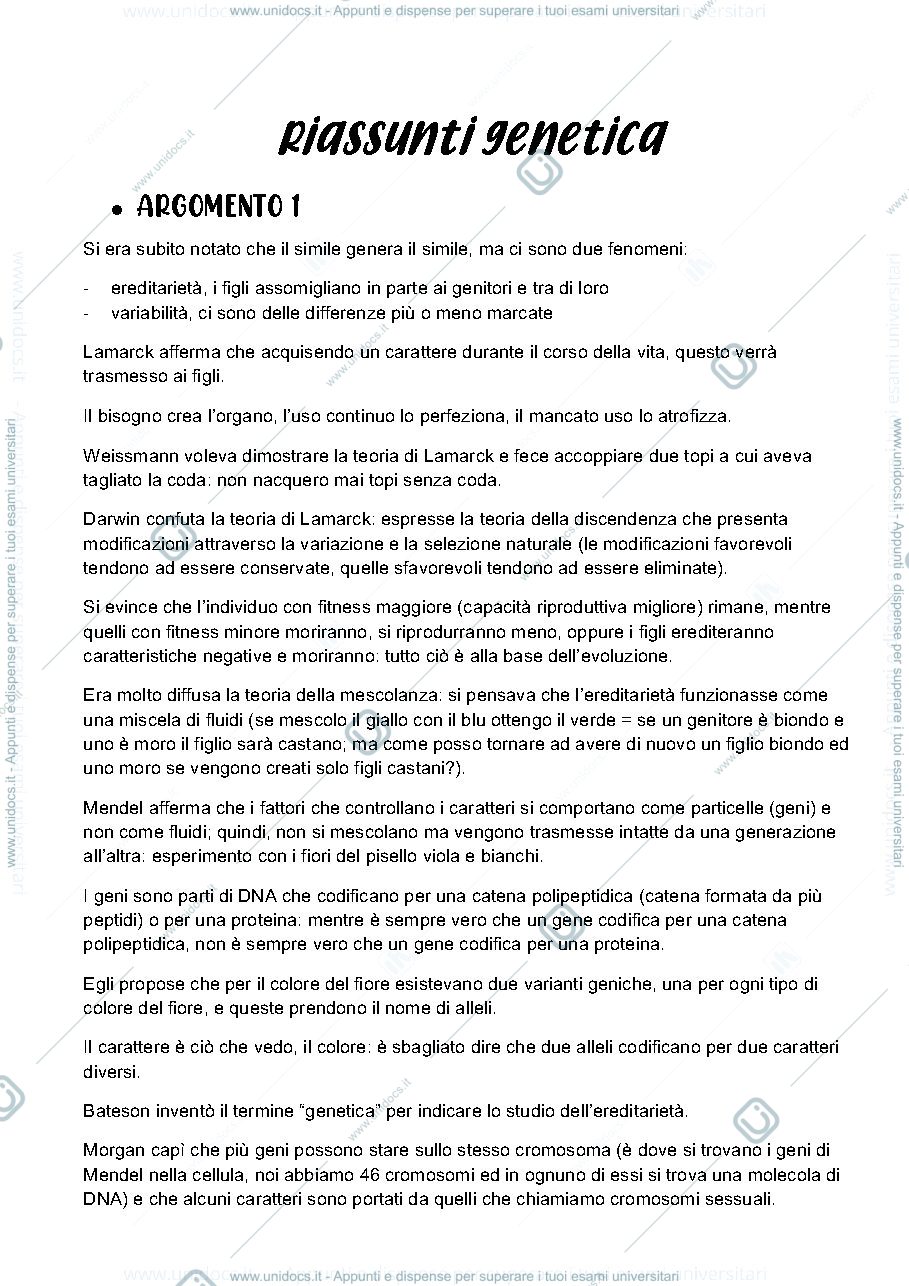 Anteprima pagina 1 — Genetica 