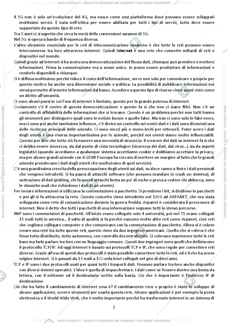 Anteprima pagina 2 — appunti presi a lezione