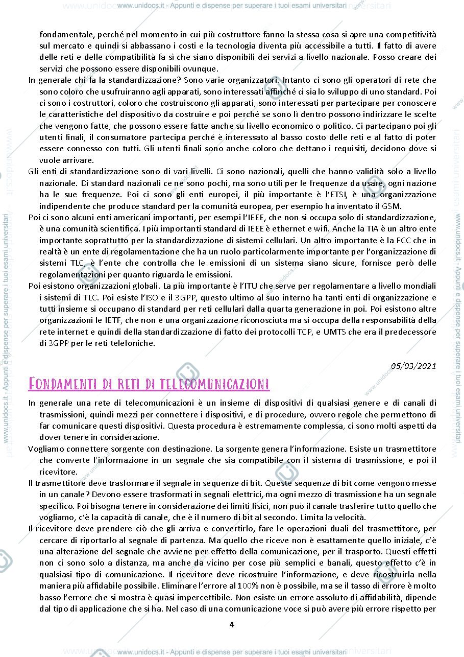Anteprima pagina 4 — appunti presi a lezione