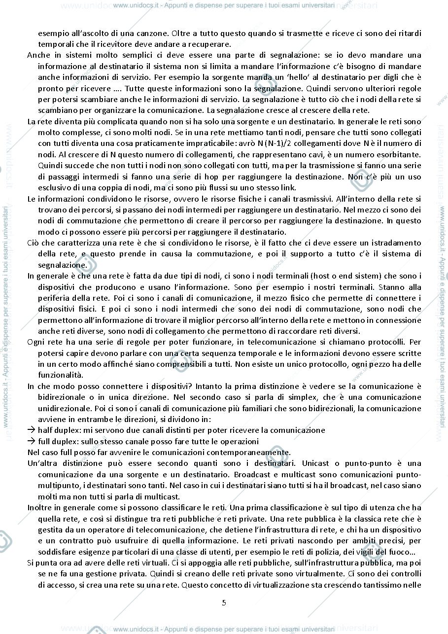 Anteprima pagina 5 — appunti presi a lezione