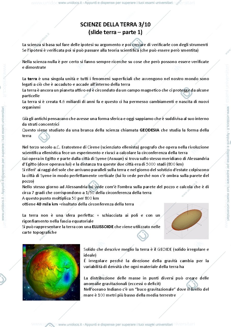 Anteprima pagina 1 — Appunti litosfera