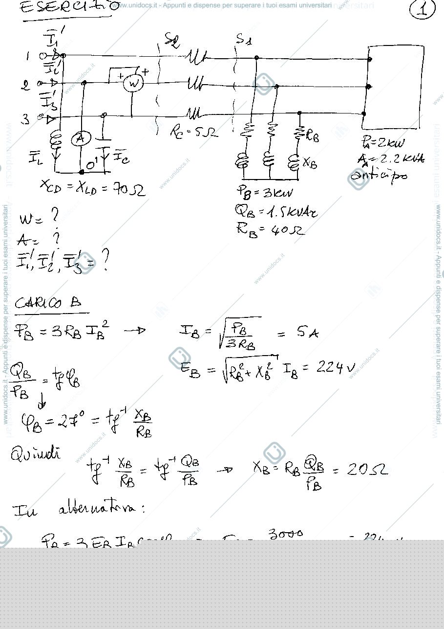 Anteprima pagina 1 — Esercizi Elettrotecnica