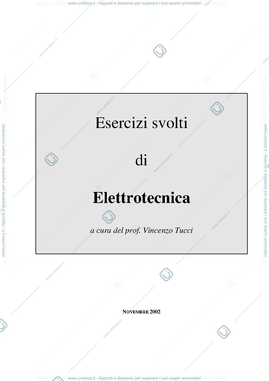 Anteprima pagina 1 — Esercitazione Elettrotecnica