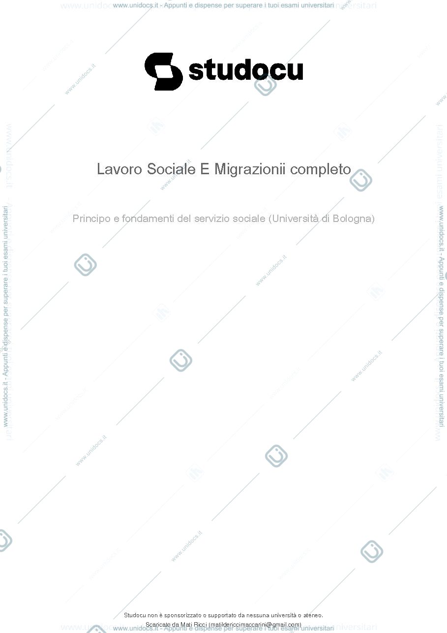 Anteprima pagina 1 — Lavoro sociale e migrazioni 