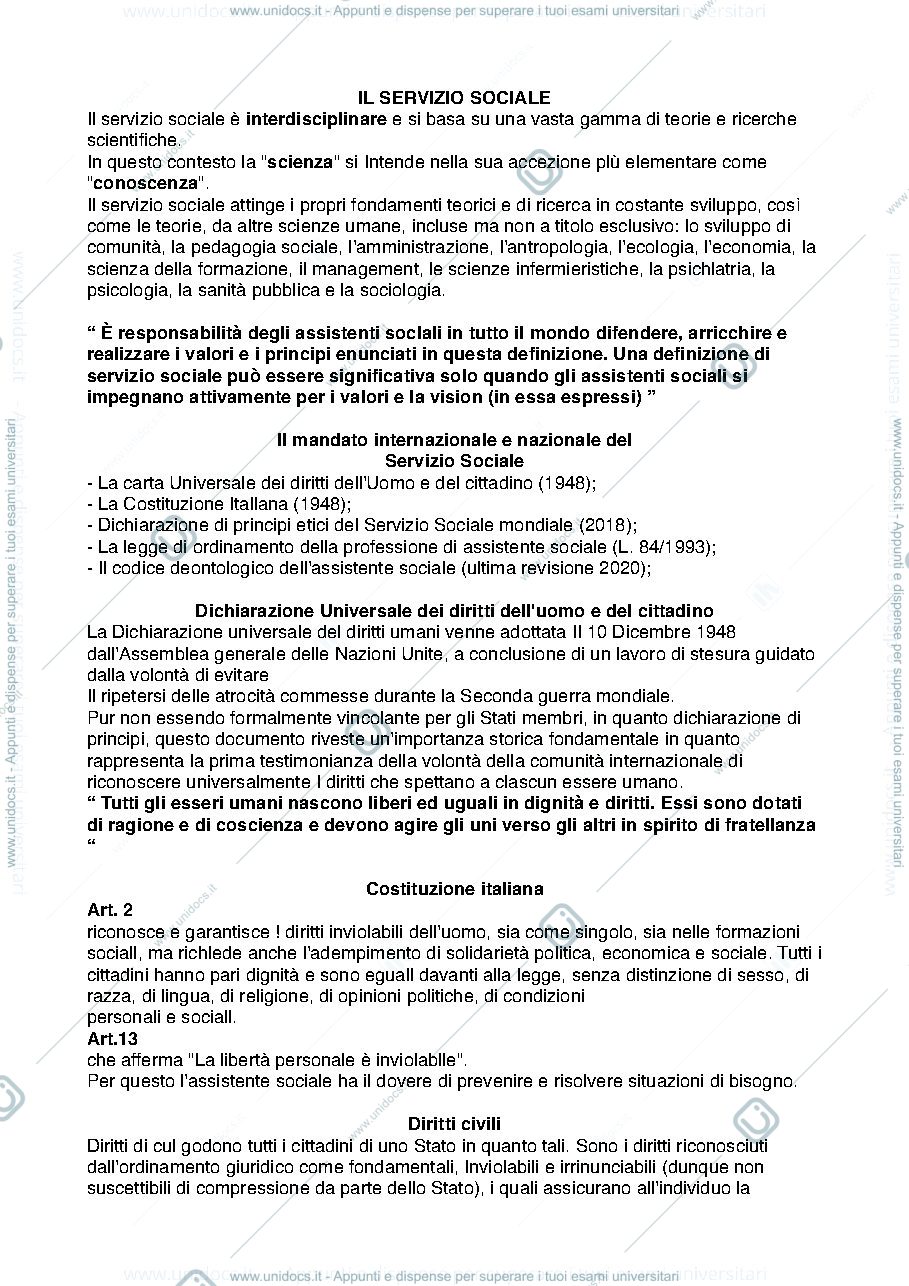 Anteprima pagina 1 — Principi e fondamenti del  servizio sociale