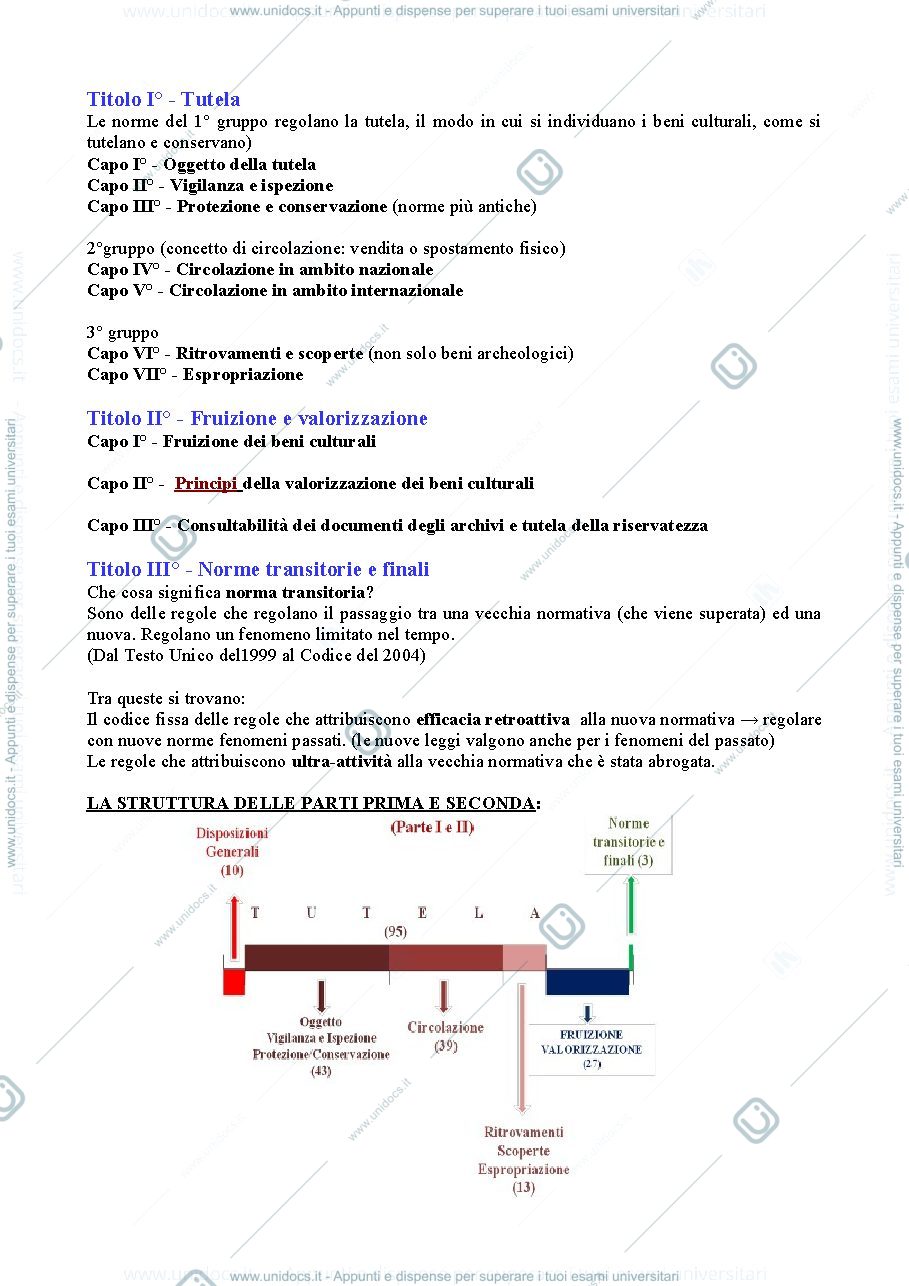 Anteprima pagina 3 — Appunti Principi e Storia della Tutela dei Beni Culturali