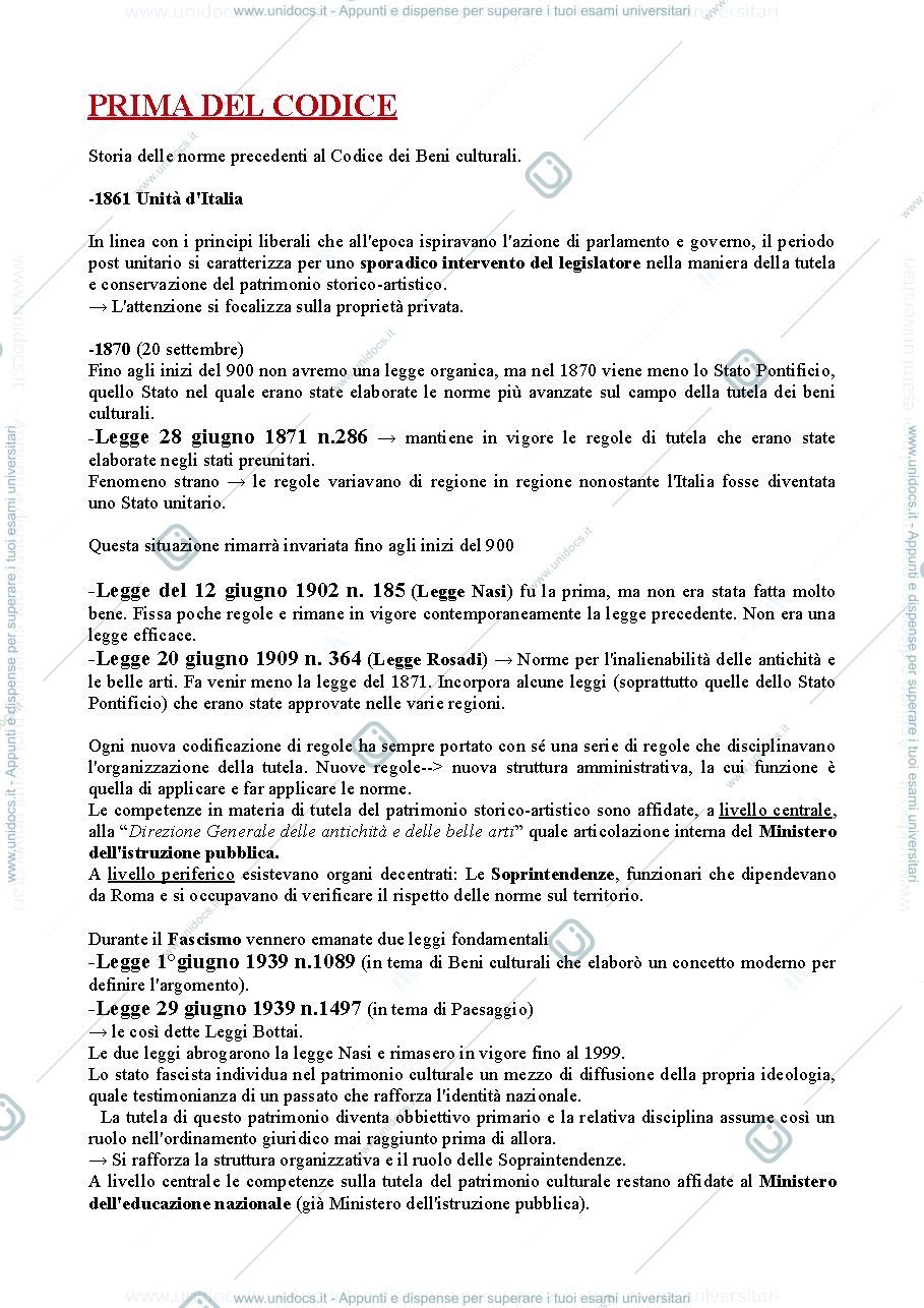 Anteprima pagina 4 — Appunti Principi e Storia della Tutela dei Beni Culturali