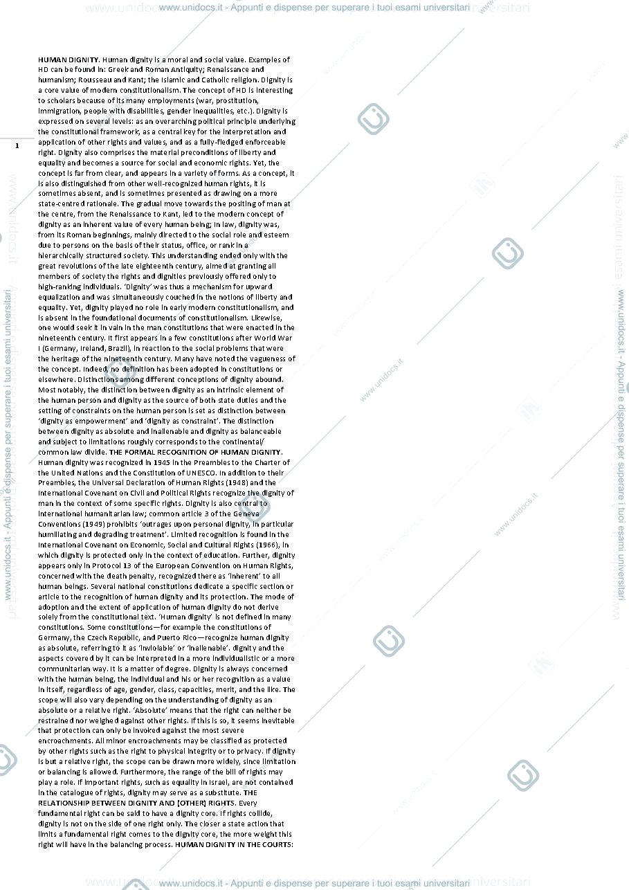Anteprima pagina 1 — Riassunti del manuale di Constitutional Law