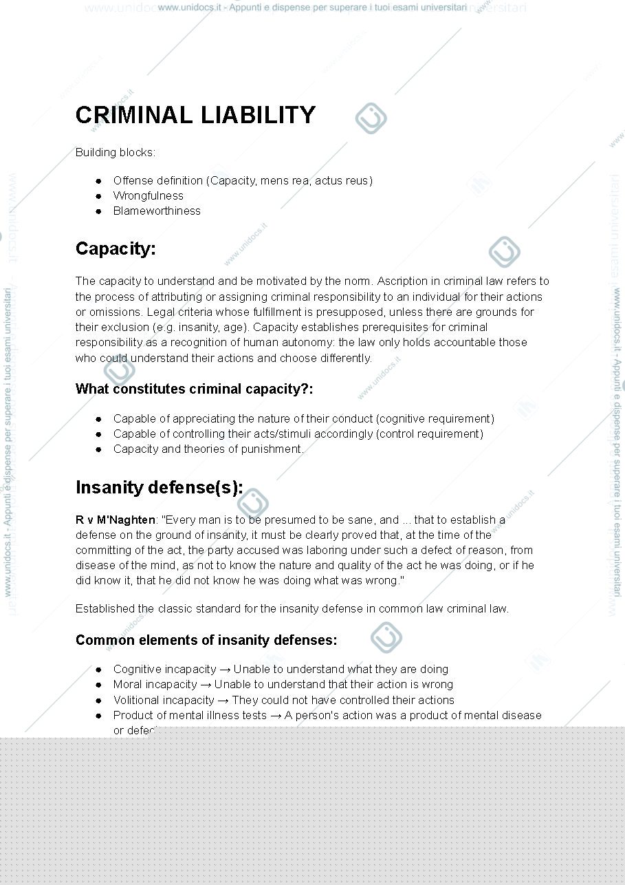 Anteprima pagina 1 — Criminal Liability - Capacity