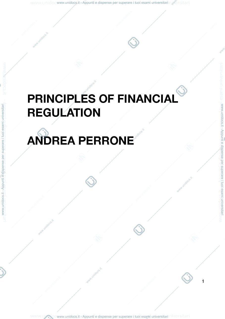 Anteprima pagina 1 — Principles of financial regulation 