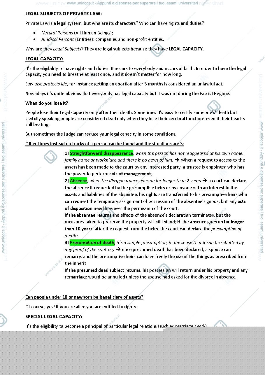 Anteprima pagina 3 — Appunti Principles of Law - Daniela Maria Frenda Unicatt