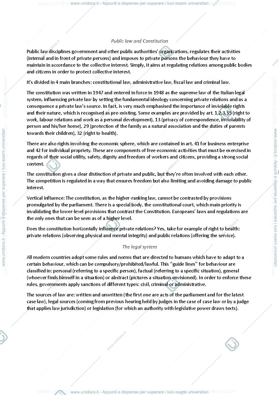 Anteprima pagina 1 — PRINCIPLES OF LAW NOTES