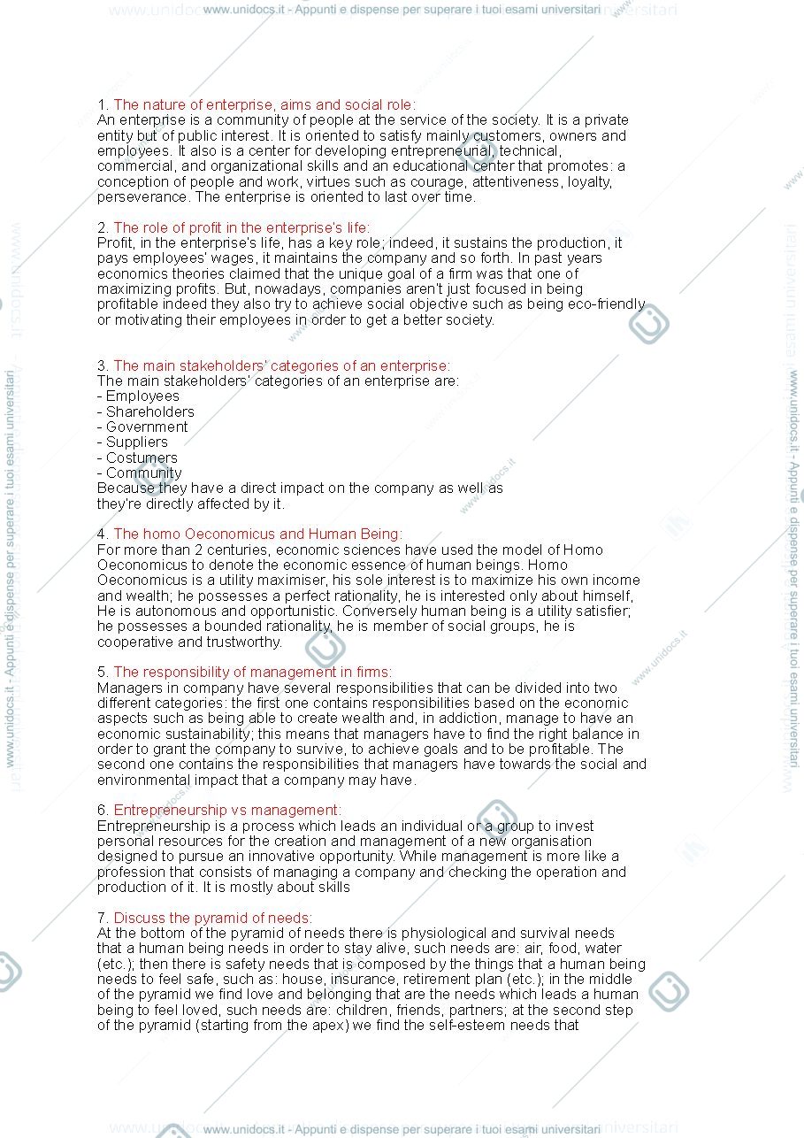 Anteprima pagina 1 — questions mid term exam- prof. pedretti 