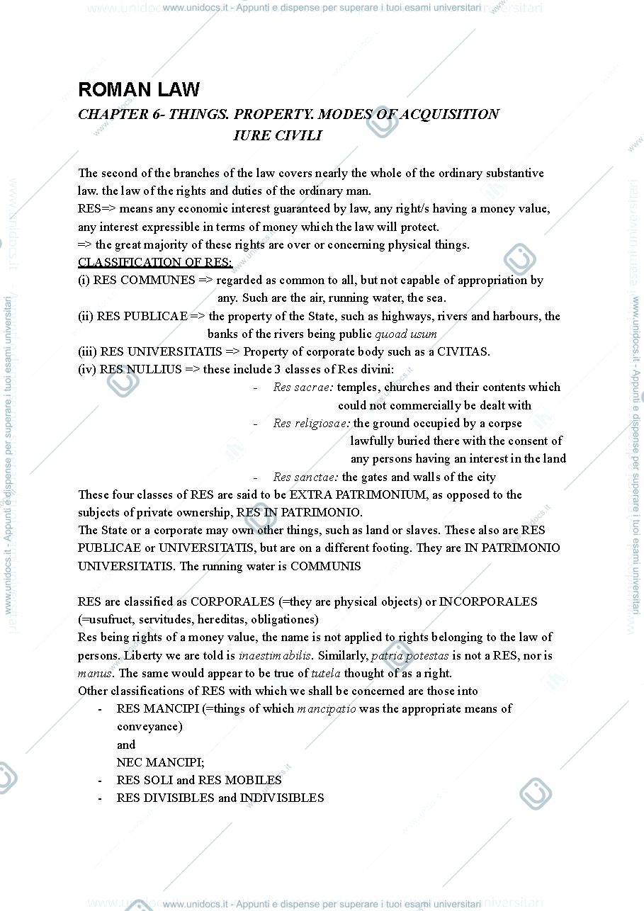 Anteprima pagina 1 — Roman law book summary 2019