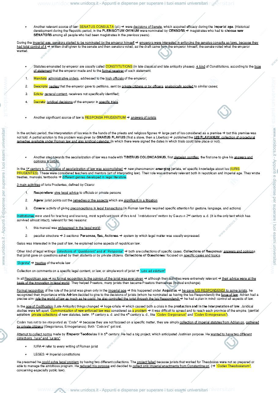 Anteprima pagina 2 — Appunti completi di Roman Law