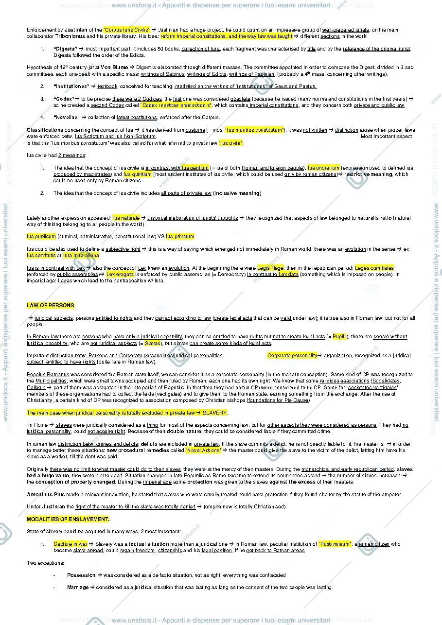 Anteprima pagina 3 — Appunti completi di Roman Law