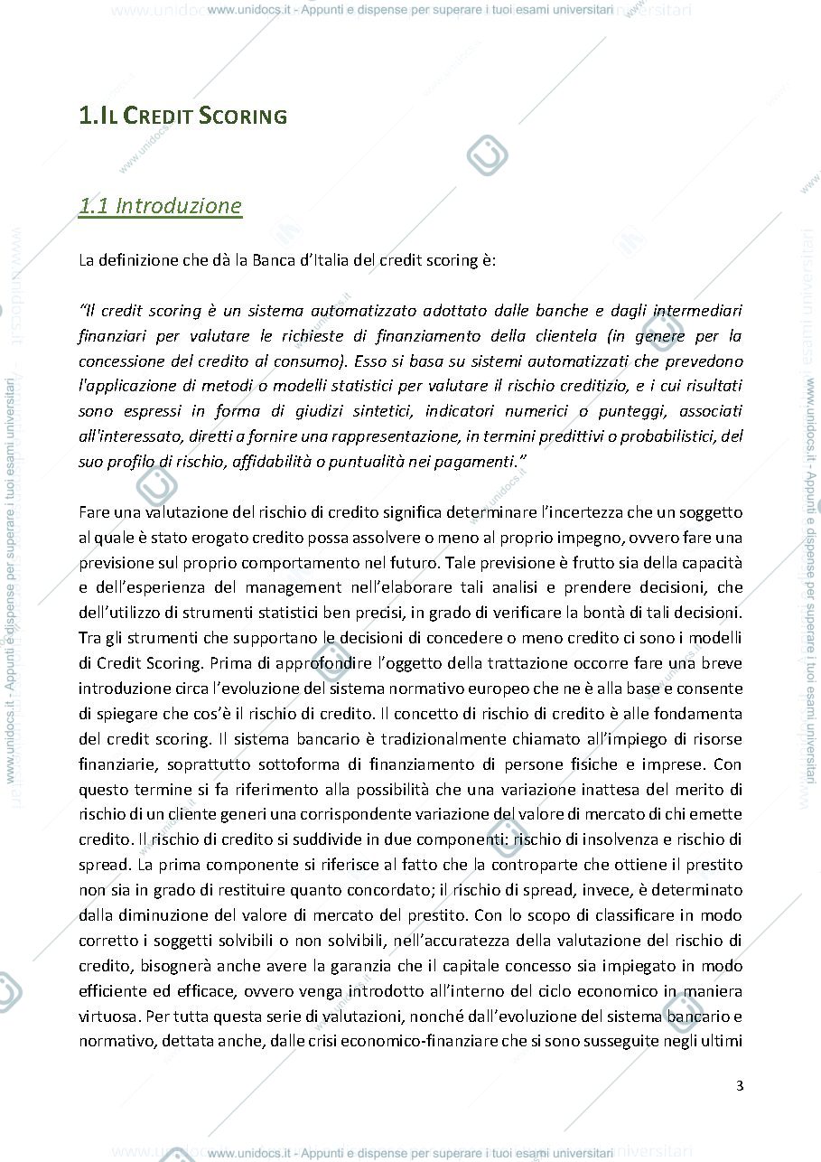 Anteprima pagina 3 — Modello logistico per il credit scoring