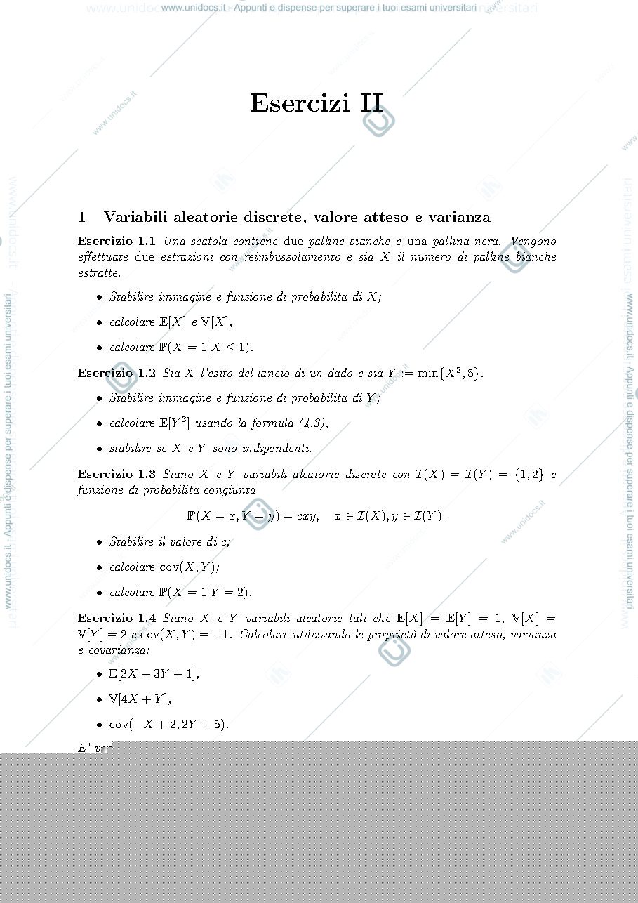 Anteprima pagina 1 — Esercitazione II