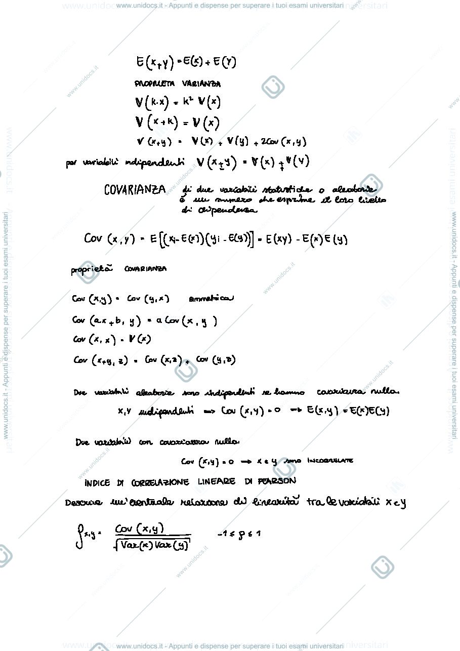Anteprima pagina 2 — Riassunti Probabilità e Statistica