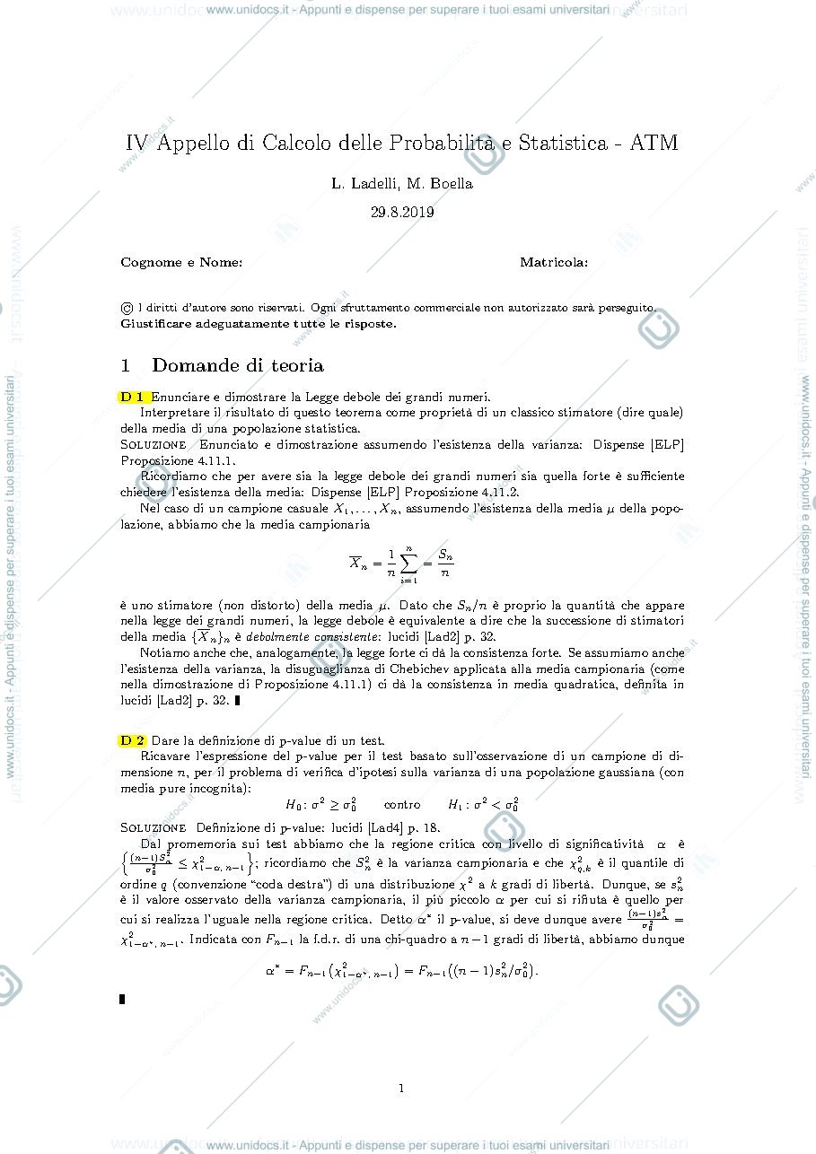 Anteprima pagina 1 — Temi d'esame prof: Ladelli