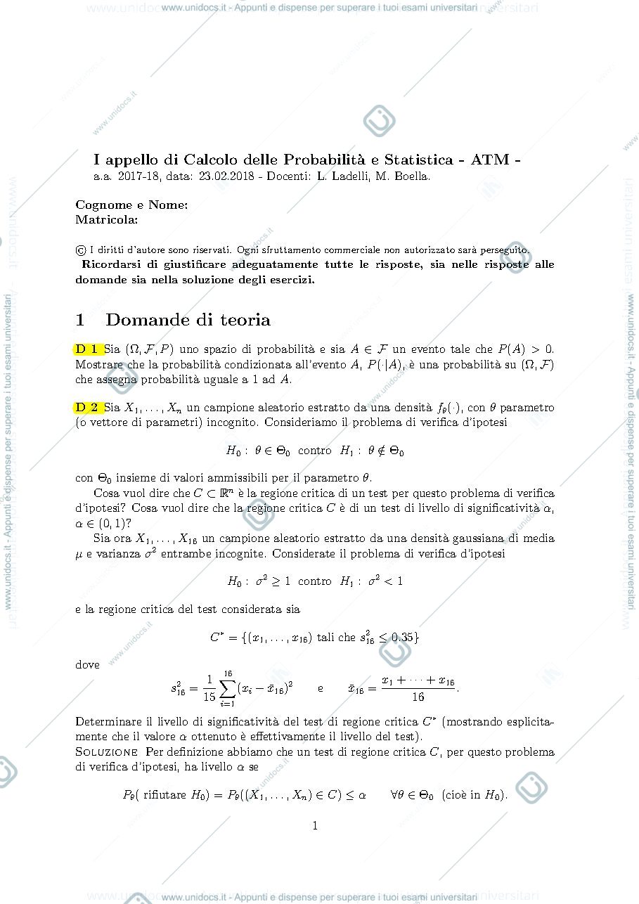 Anteprima pagina 1 — Temi d'esame prof: Ladelli