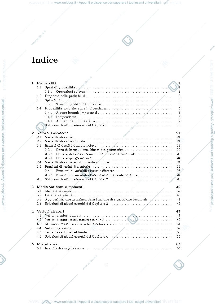 Anteprima pagina 3 — eserciziario calcolo delle probabilità
