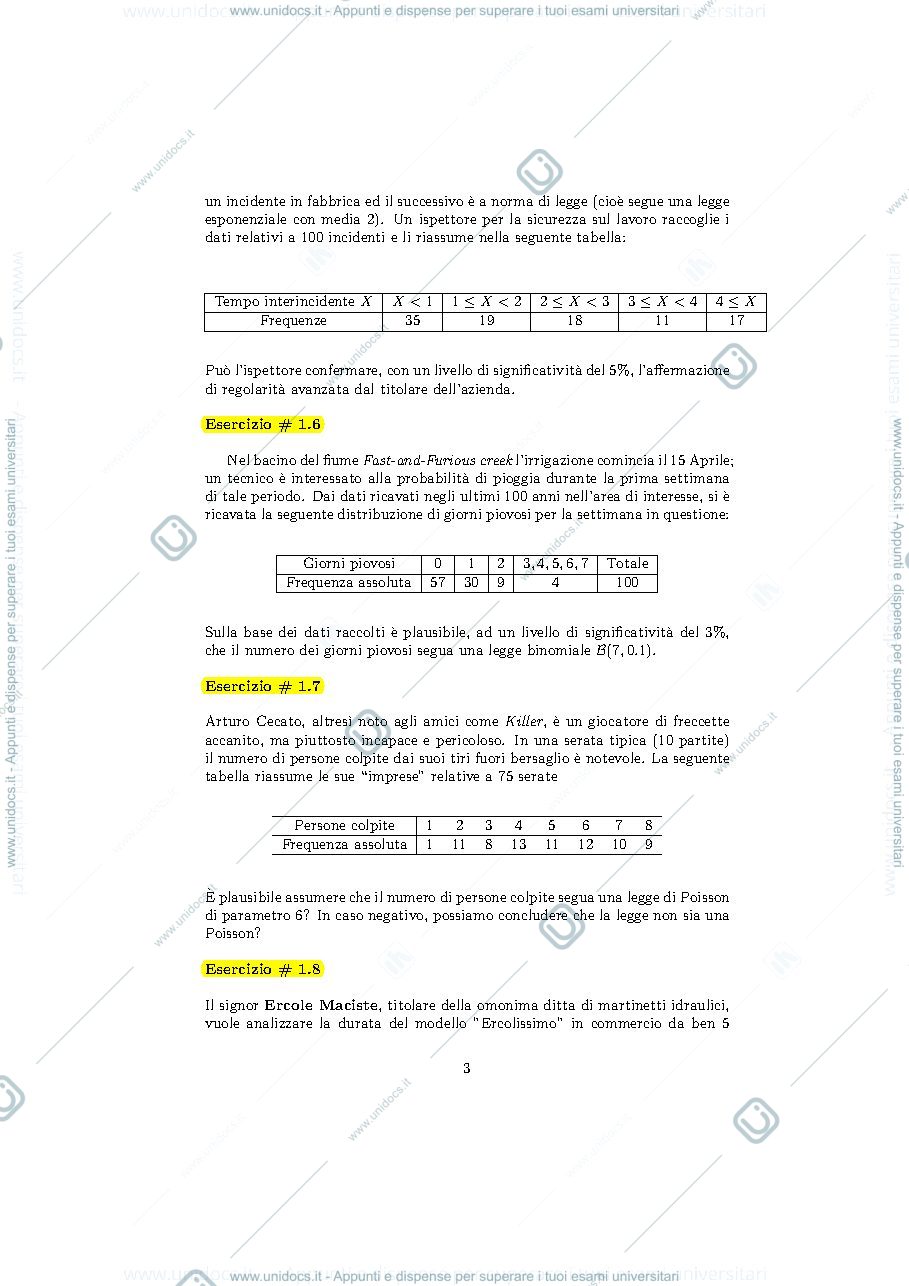 Anteprima pagina 3 — esercitazioni probabilità e statistica