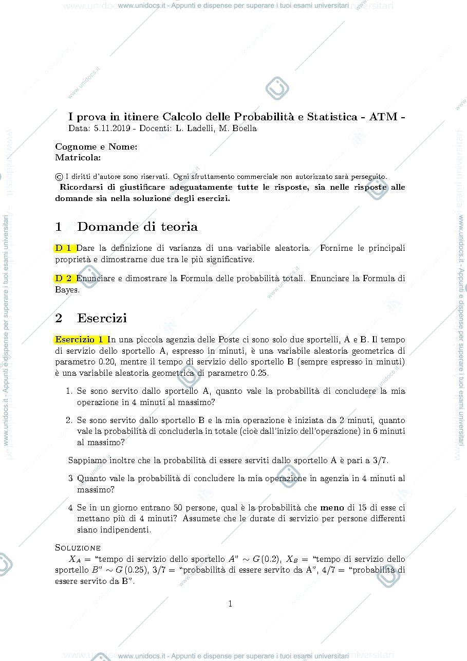 Anteprima pagina 1 — Temi d'esame prof: Ladelli