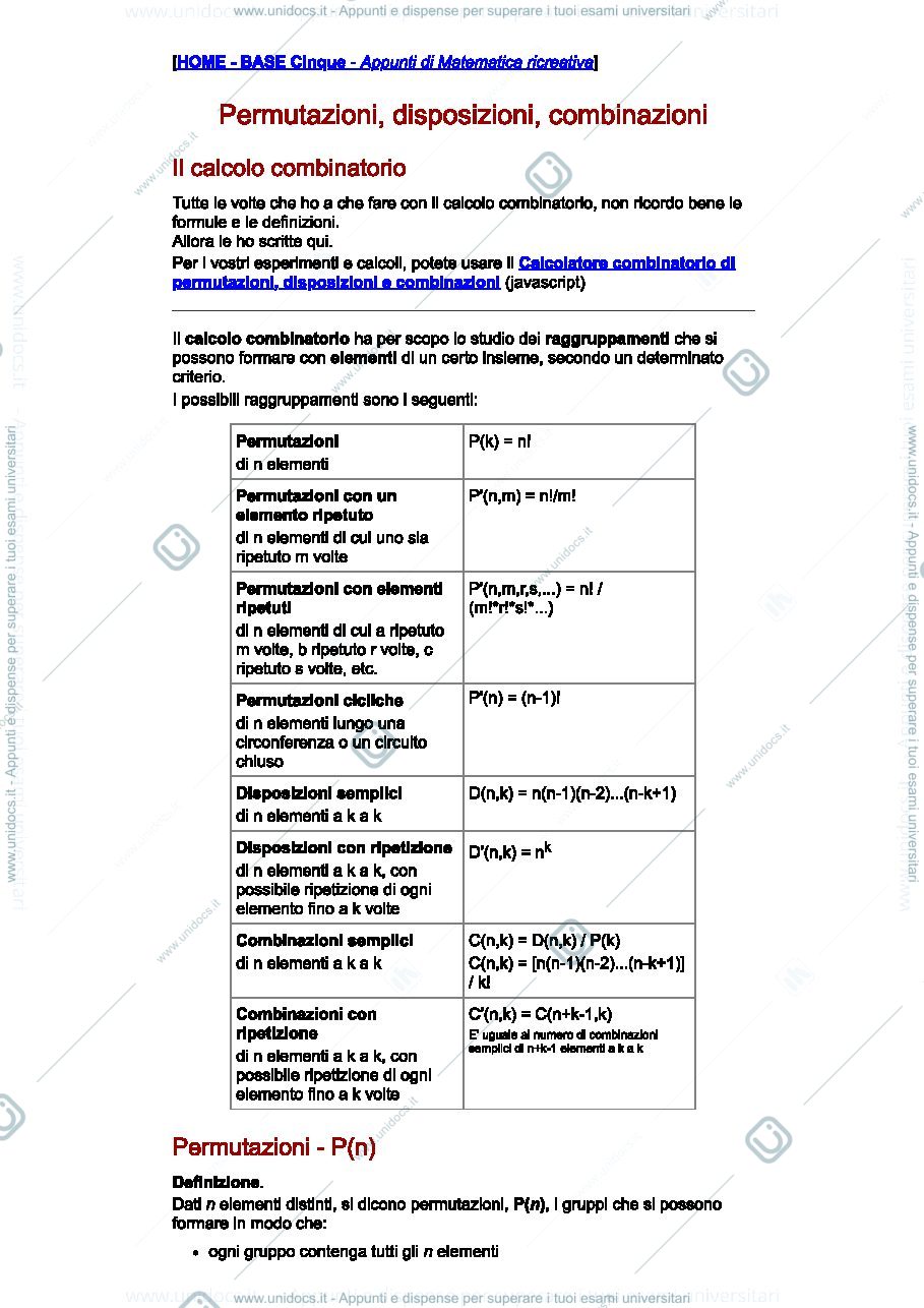 Anteprima pagina 1 — permutazioni schema