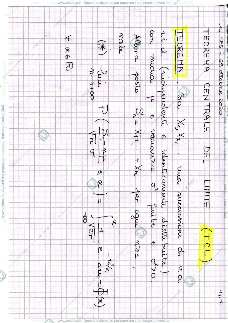 Anteprima pagina 1 — Lezione 14 - 29 ottobre 2020  lezioni prof : Ladelli