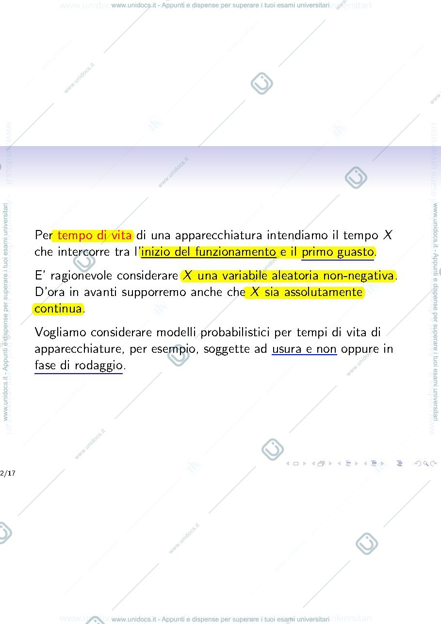 Anteprima pagina 2 — Lezione 7 - Modelli per i tempi di vita lezioni prof: Ladelli