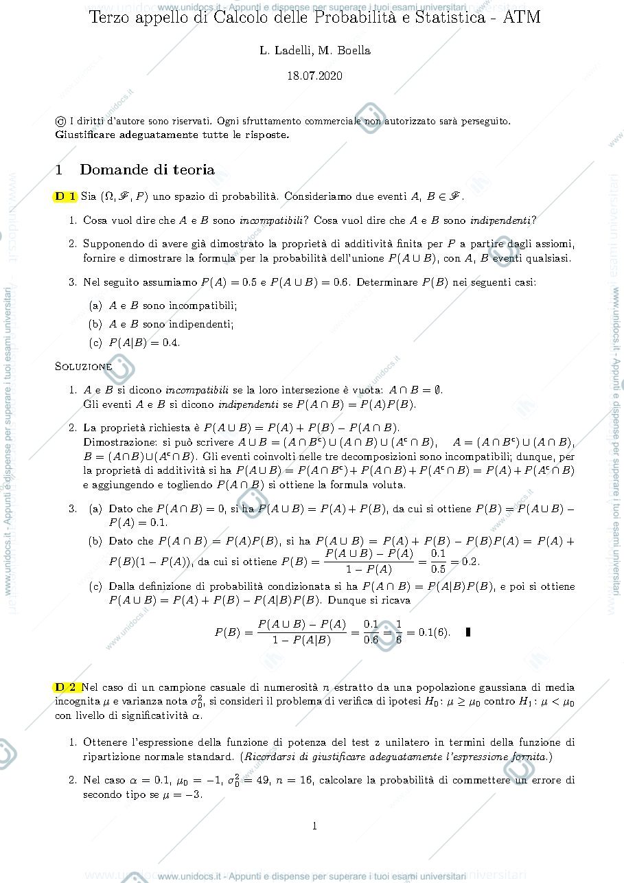 Anteprima pagina 1 — Temi d'esame prof: Ladelli