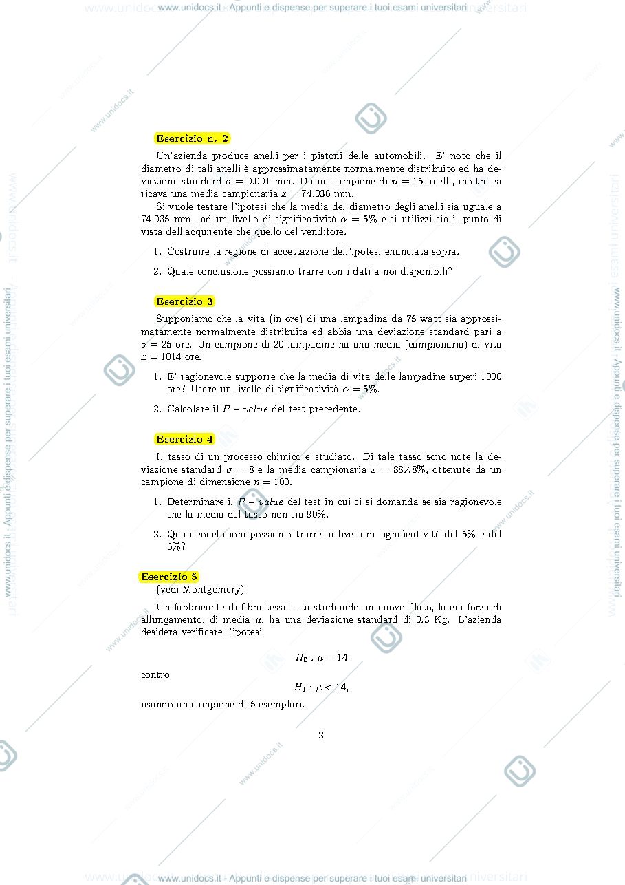 Anteprima pagina 2 — esercitazioni probabilità e statistica