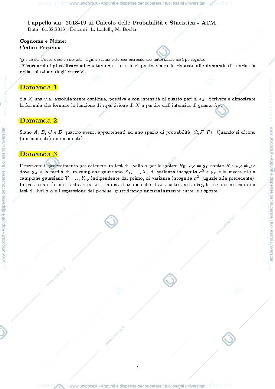 Anteprima pagina 1 — Temi d'esame prof: Ladelli