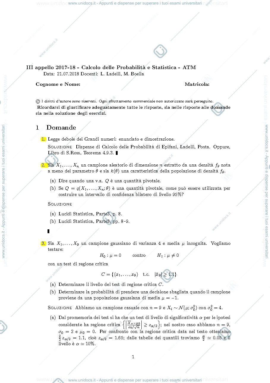 Anteprima pagina 1 — Temi d'esame prof: Ladelli