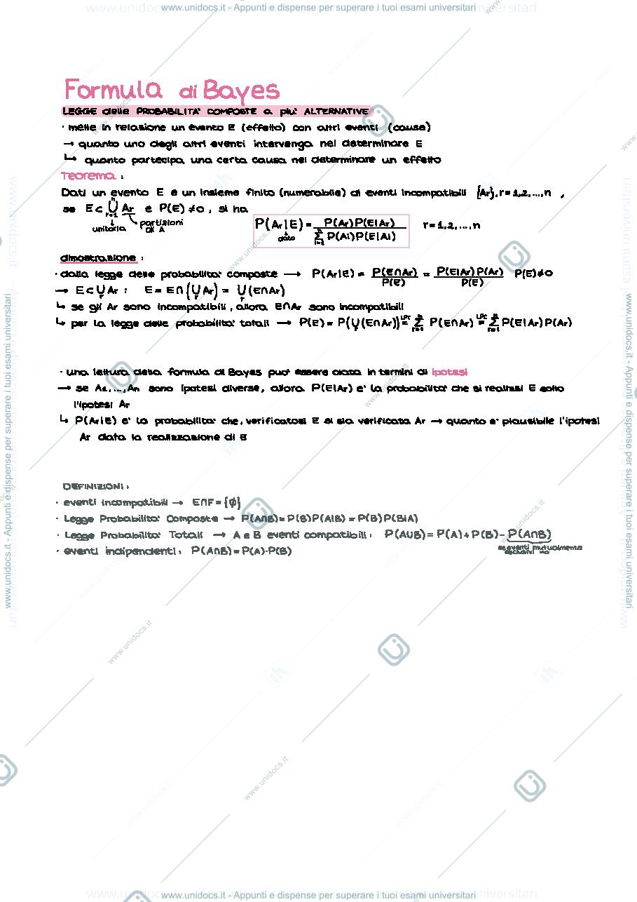 Anteprima pagina 1 — argomenti fondamentali probabilità e statistica