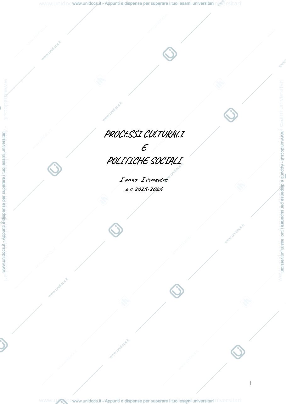 Anteprima pagina 1 — Politiche sociali 