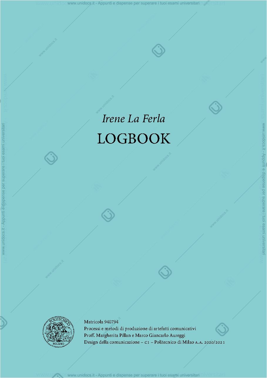 Anteprima pagina 1 — LOGBOOK prof Pillan