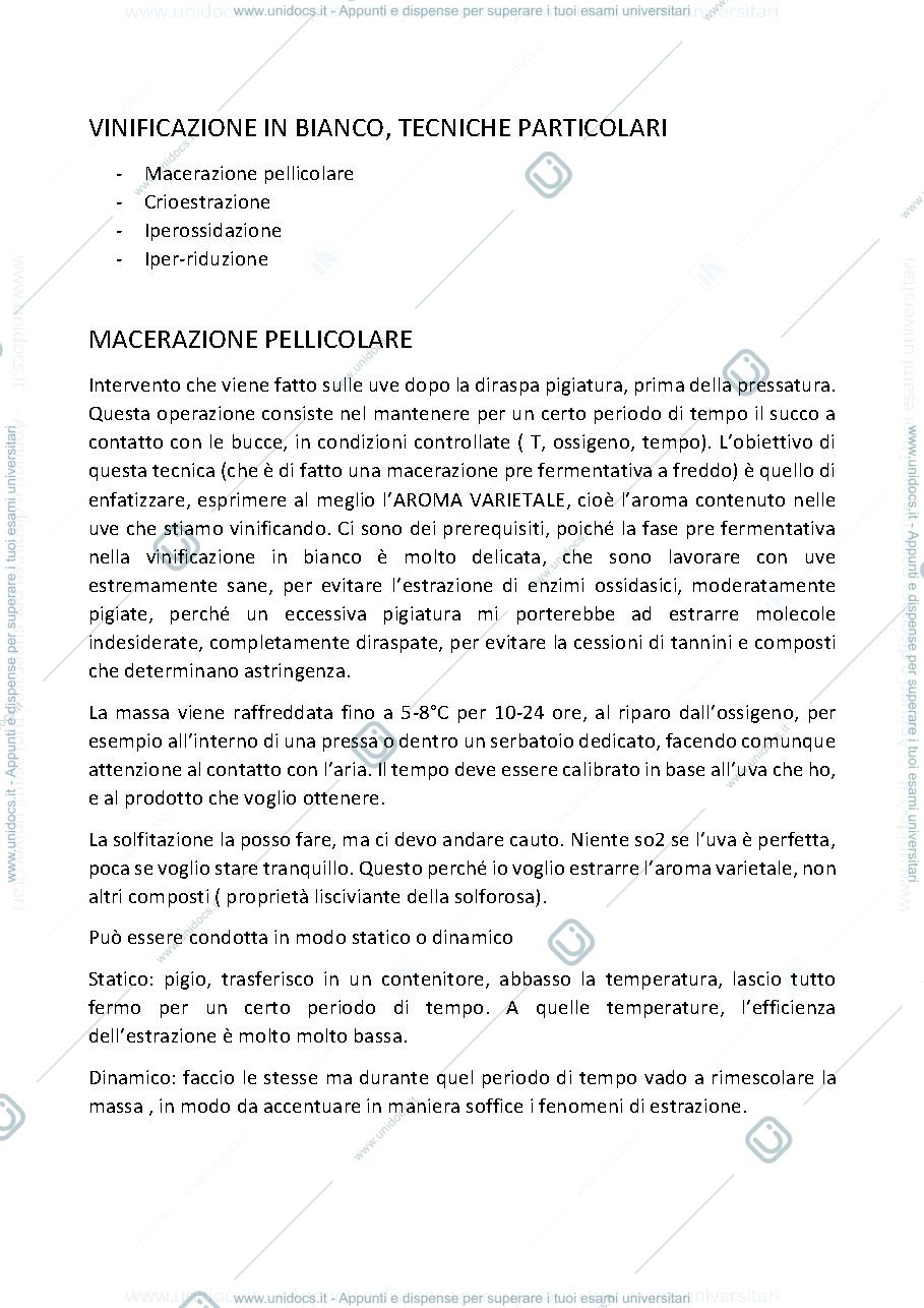 Anteprima pagina 1 — Vinificazione in Bianco - Tecniche Particolari